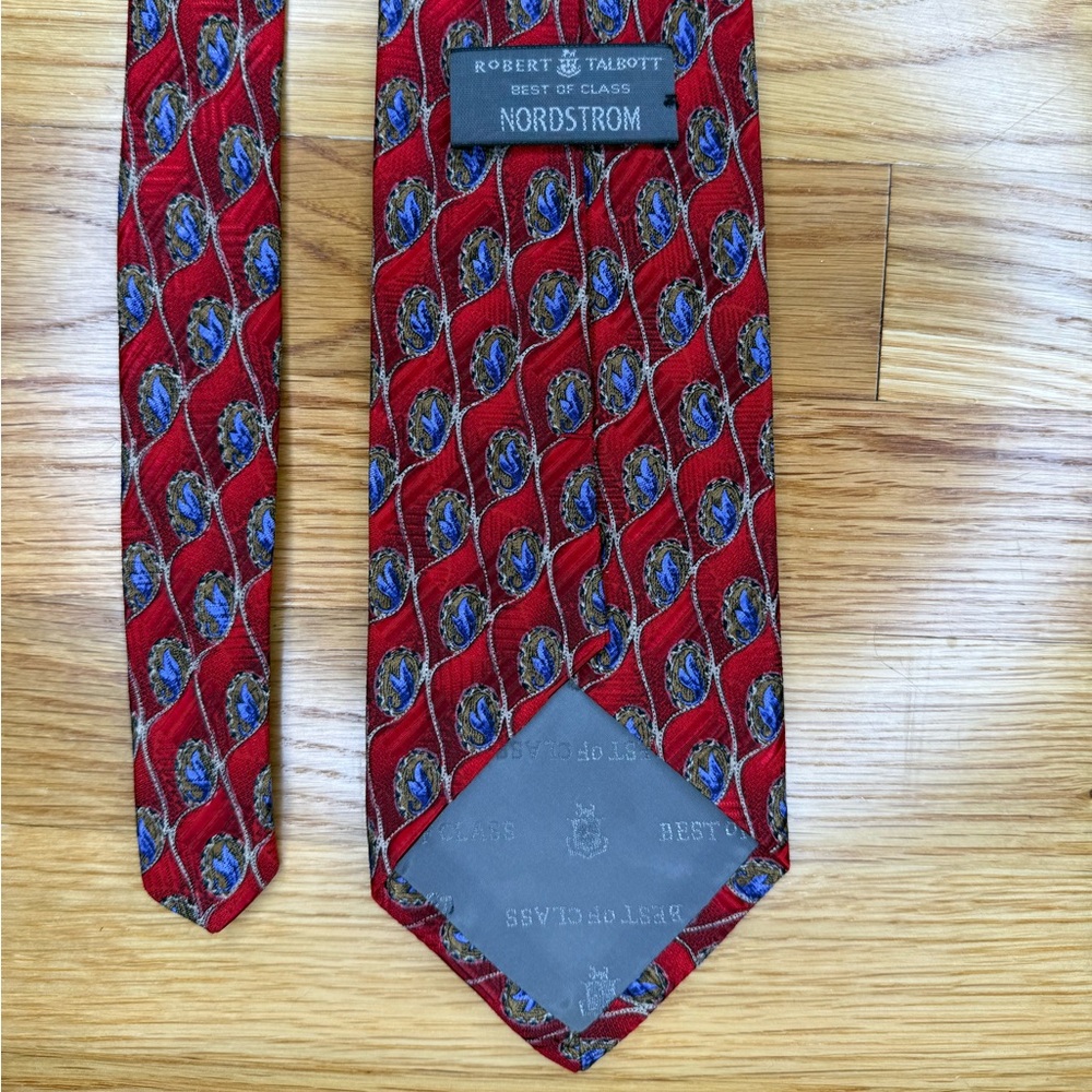 Robert Talbott Red and Blue Patterned Silk Tie - image 2